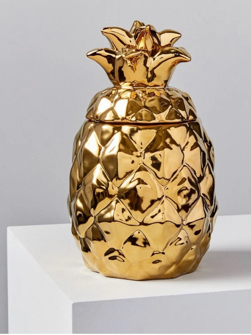 West Elm Metallic Gold Pineapple Accent Jar